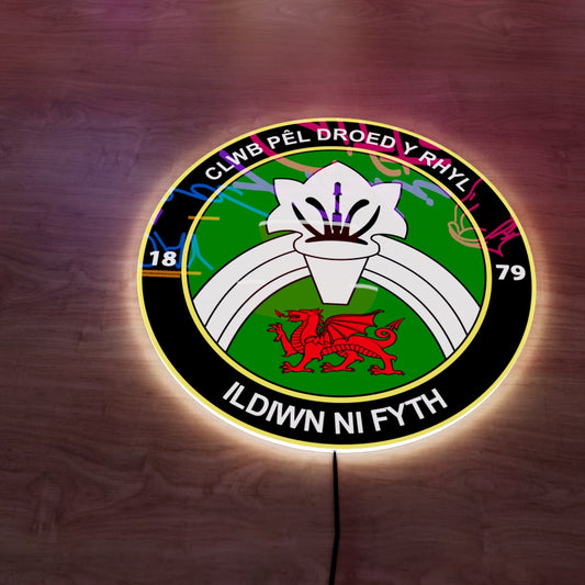 C.P.D. Y Rhyl 1879 Logo LED Wall light