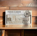 Chapel Hill, North Carolina Skyline and 3D College Football Stadium Wood Sign