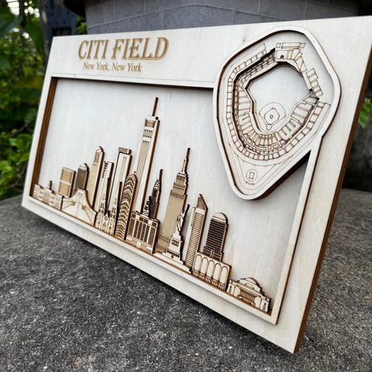 Citi Field & New York Mets, New York Skyline Wood Sign