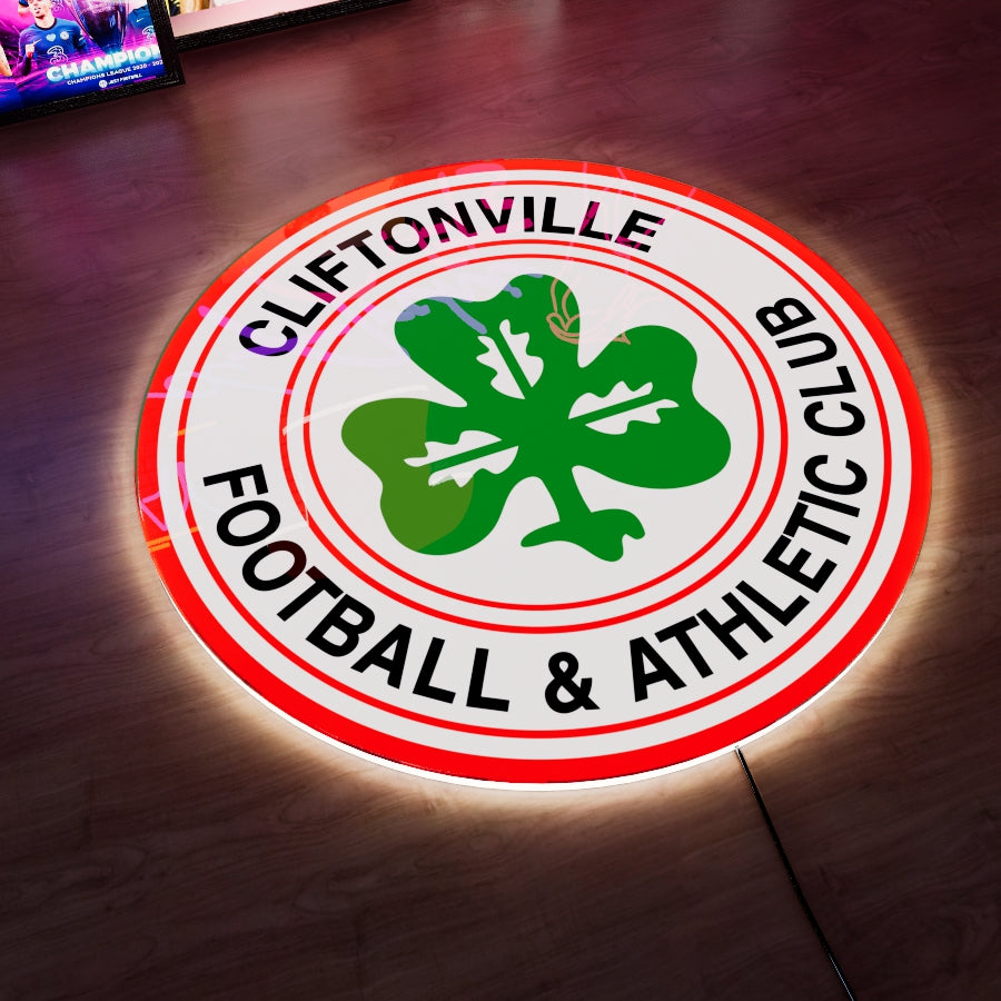 Cliftonville FC Logo LED Wall light