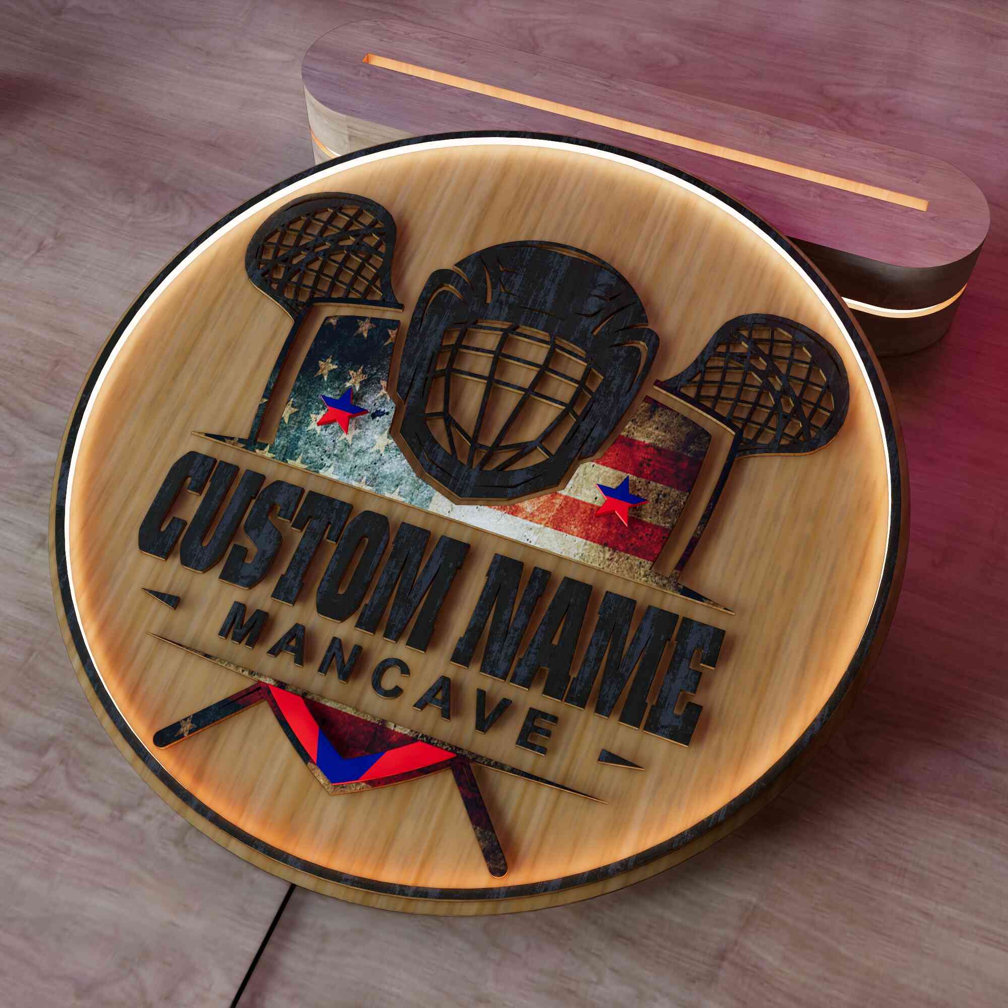 Customized Lacrosse Sign Wall LED 15 inches