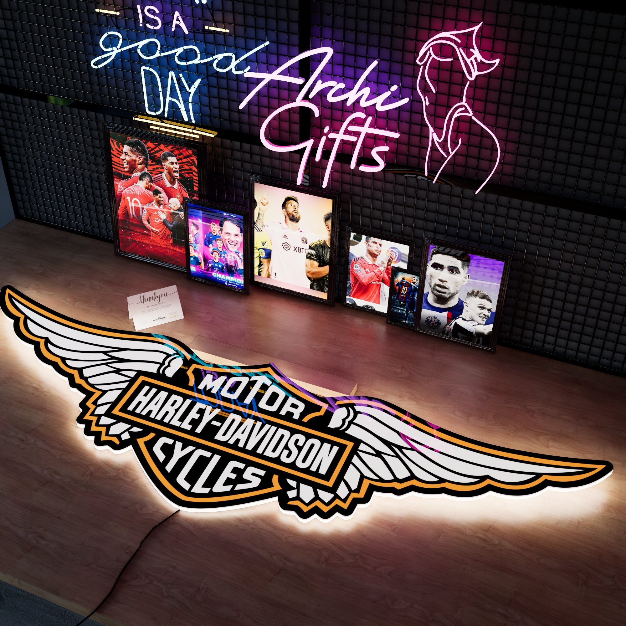 Harley Davidson Logo Wall LED