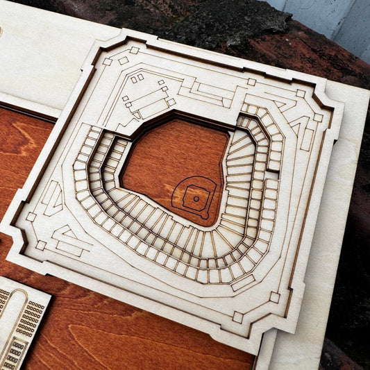 Globe Life Field & Arlington, Texas Skyline Wood Sign