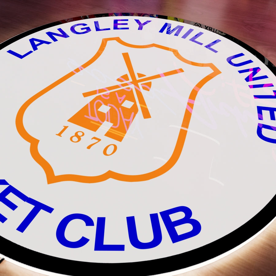 Langley Mill United Cricket Club Logo LED Wall light