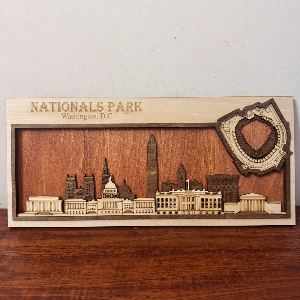 Nationals Park & Washington, D.C. Skyline Wood Sign
