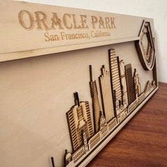Oracle Park & San Francisco, California Skyline Wood Sign
