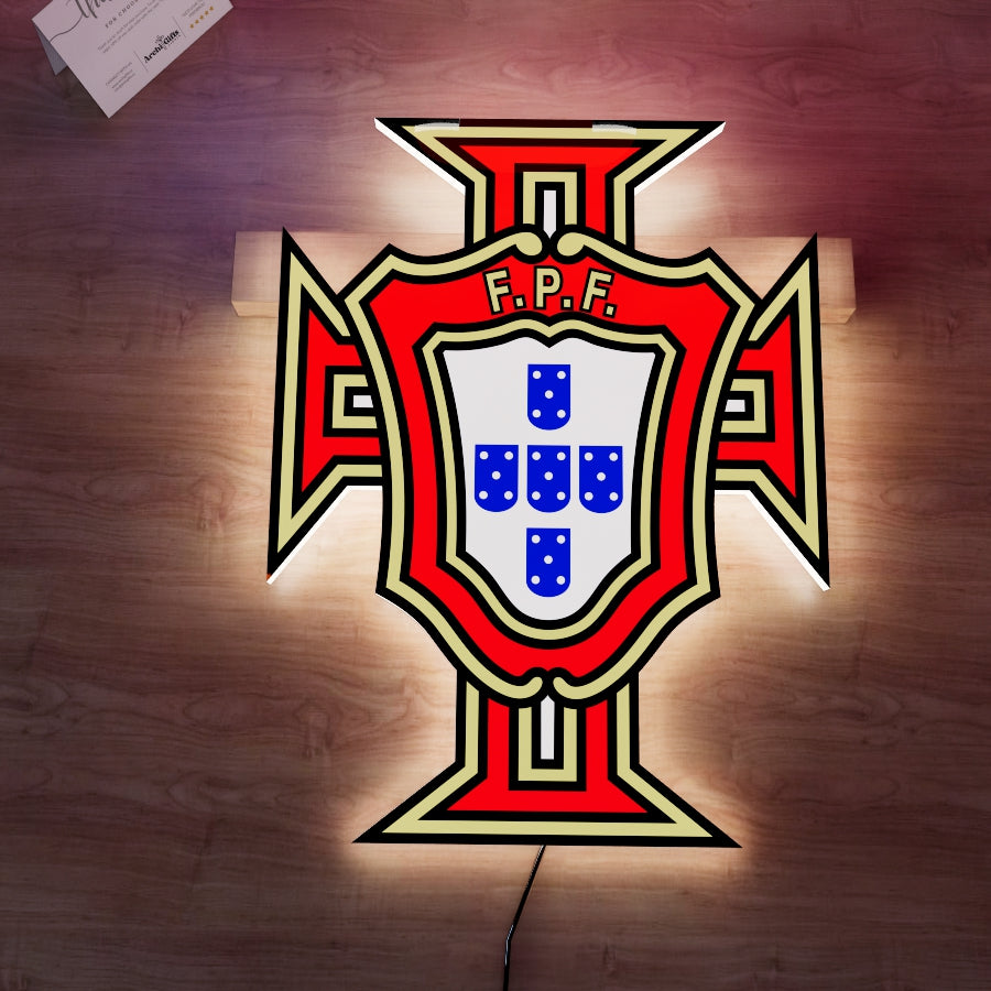 Portugal FC Badge LED 15 inches (38cm) Style 1