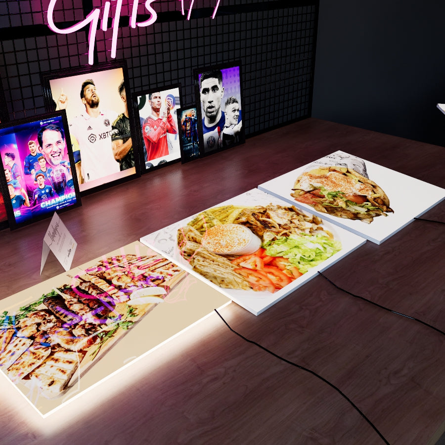 Set of 3 LED paintings