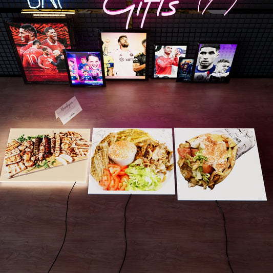 Set of 3 LED paintings