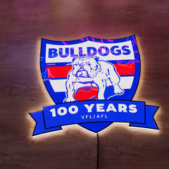 Western Bulldogs 2 Logo LED Wall light