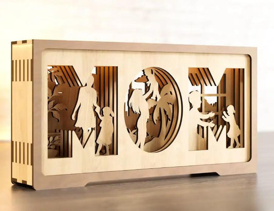 Multilayer Standing Mom and daughter Shape Happy Mother’s Day Gift for Mom