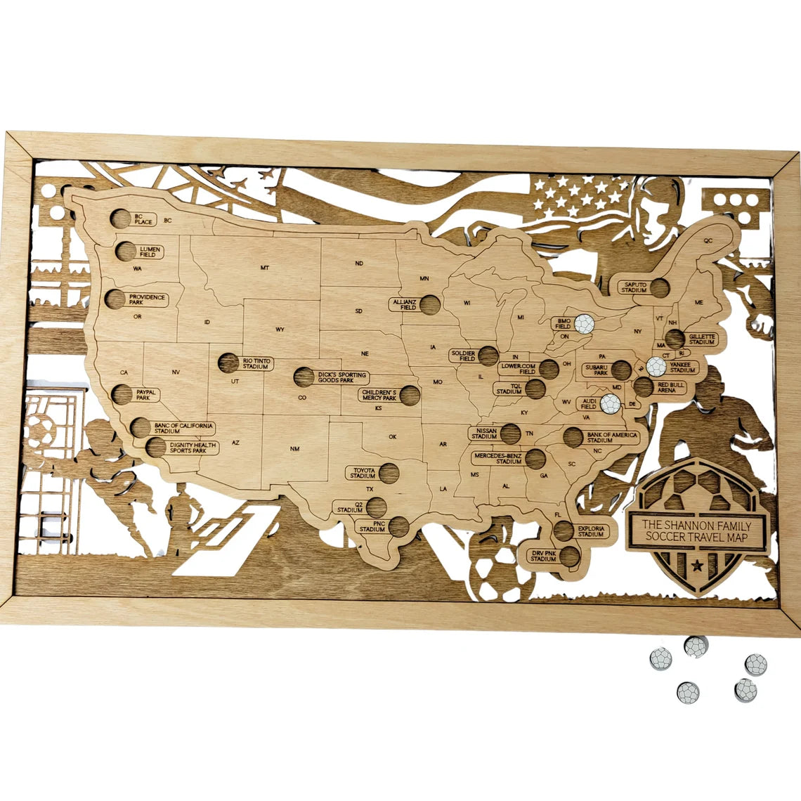 Soccer Stadium Map, Wood Map, Retirement Bucket List