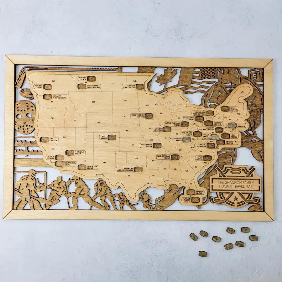Hockey Stadium Map, Wood Map, Retirement Bucket List