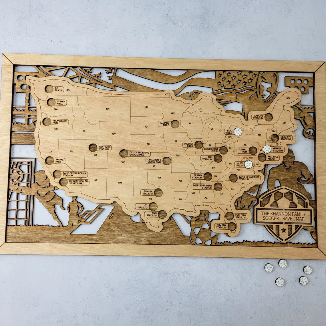 Soccer Stadium Map, Wood Map, Retirement Bucket List