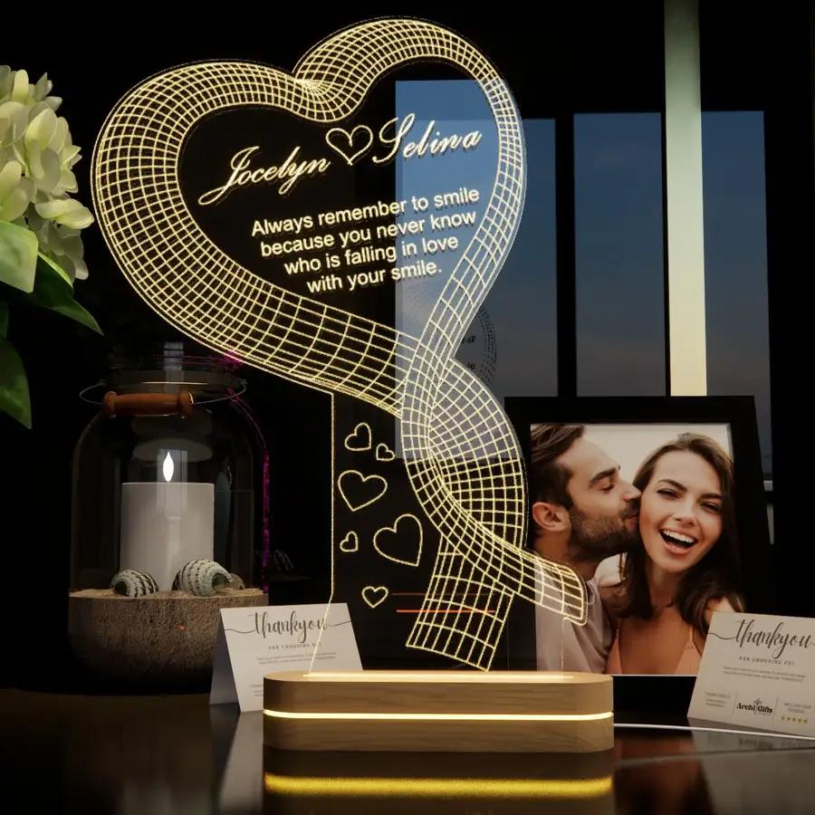 Personalized Heart-shaped Bedside Lamp - N05