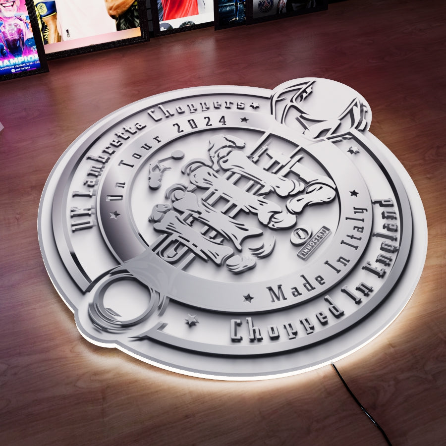 UK Lambretta Choppers Logo LED 15 inches (38cm)
