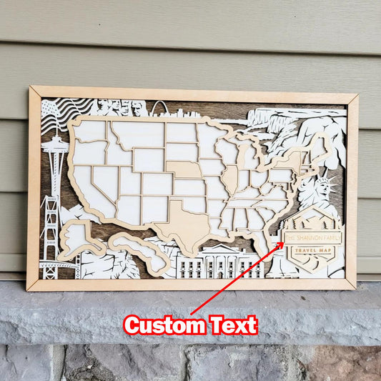 United States Map, Gift for Travelers, US Map Checklist