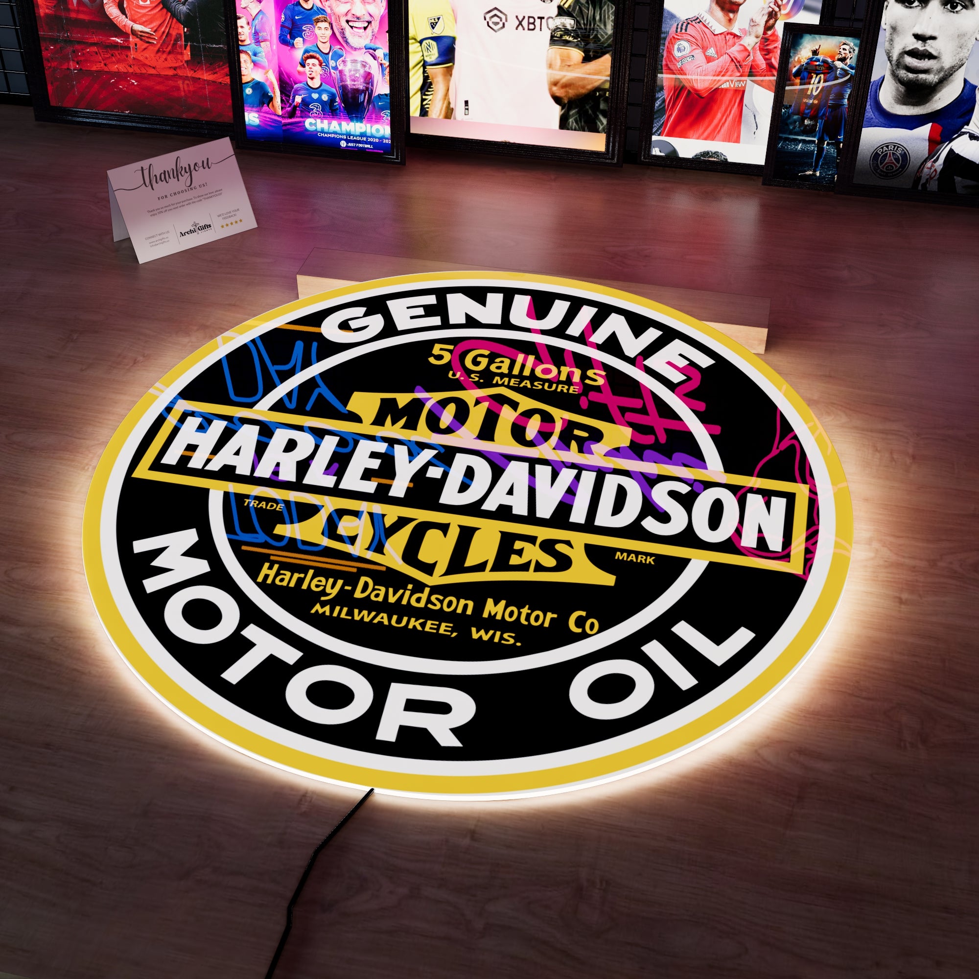 Harley Davidson Logo Wall LED