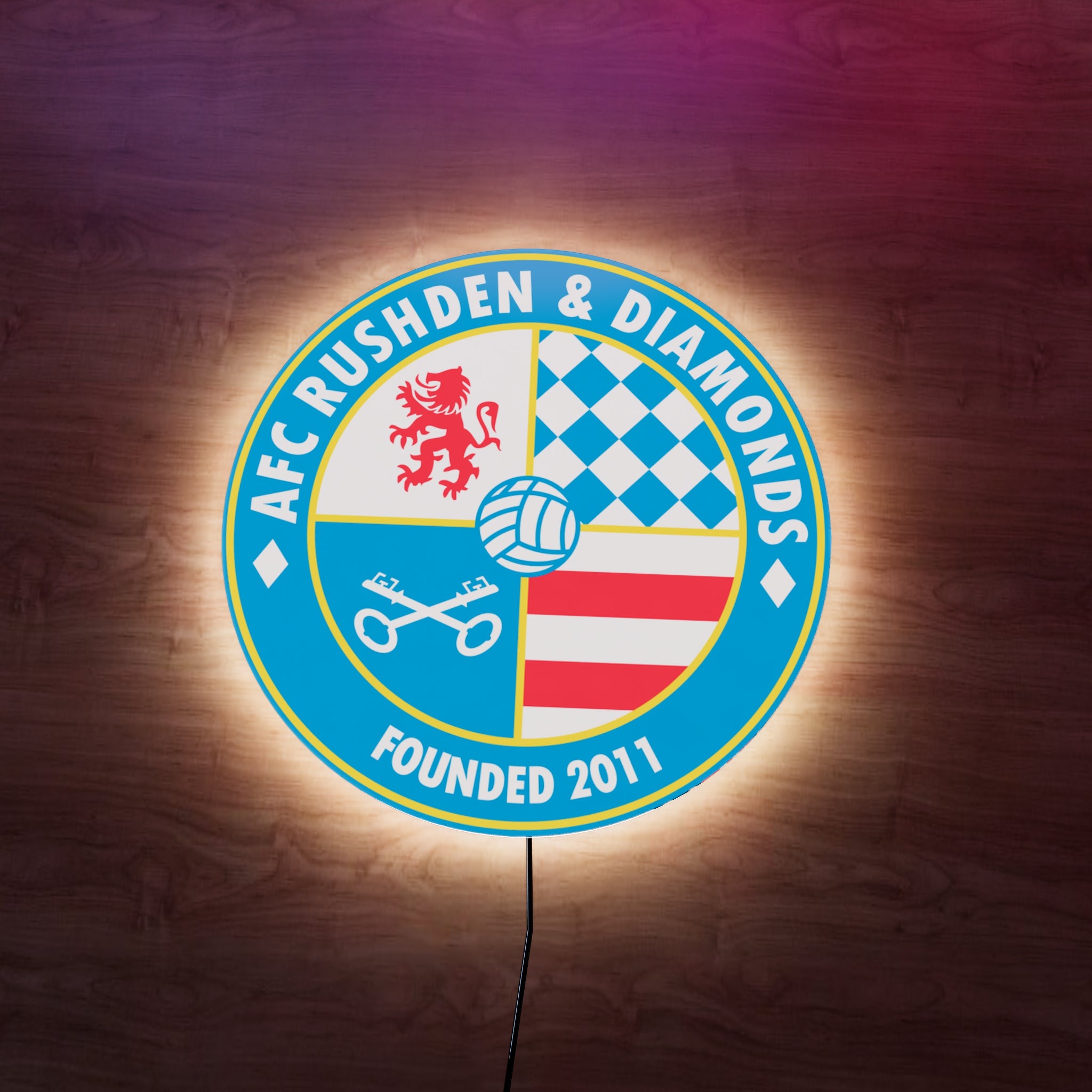 AFC Rushden & Diamonds Logo LED Wall light