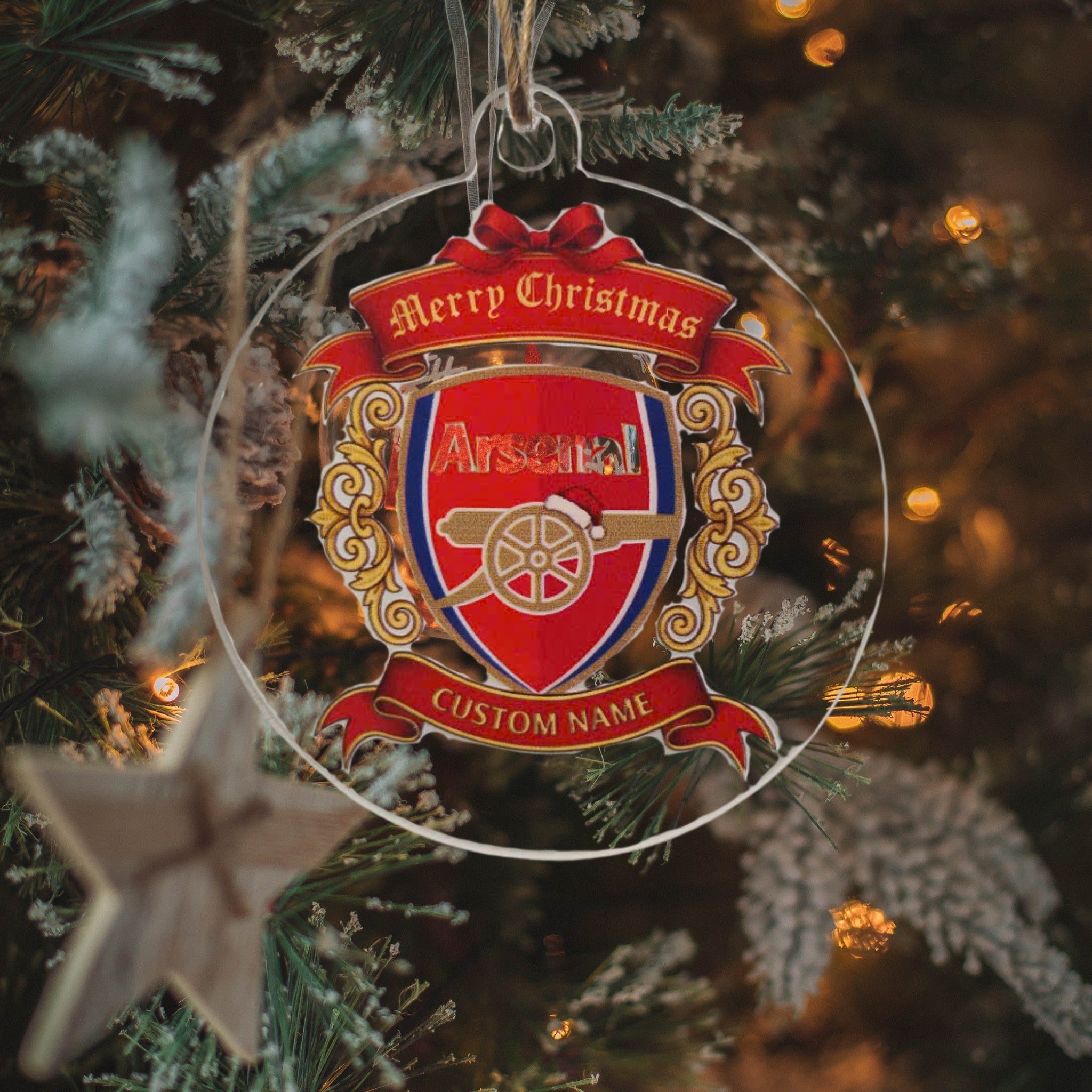 Arsenal FC Crest Christmas Ornament