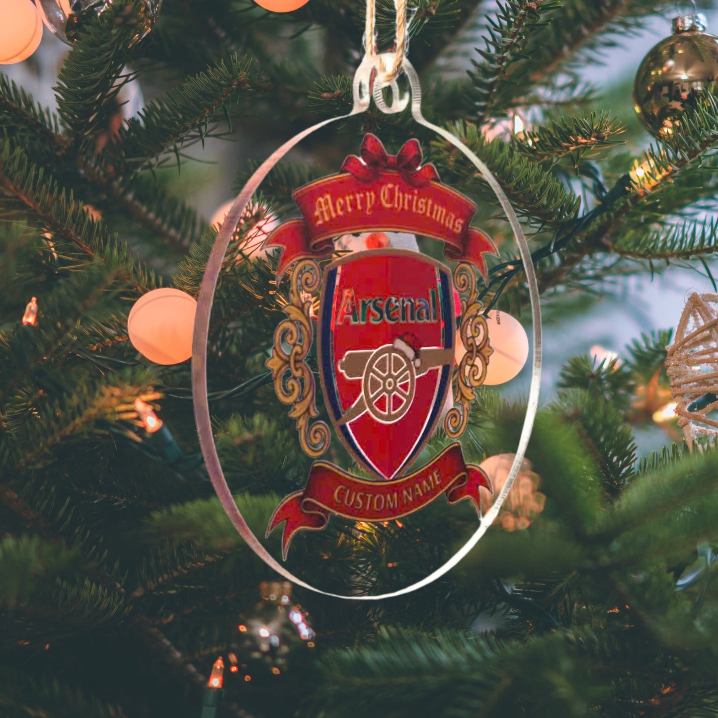 Arsenal FC Crest Christmas Ornament