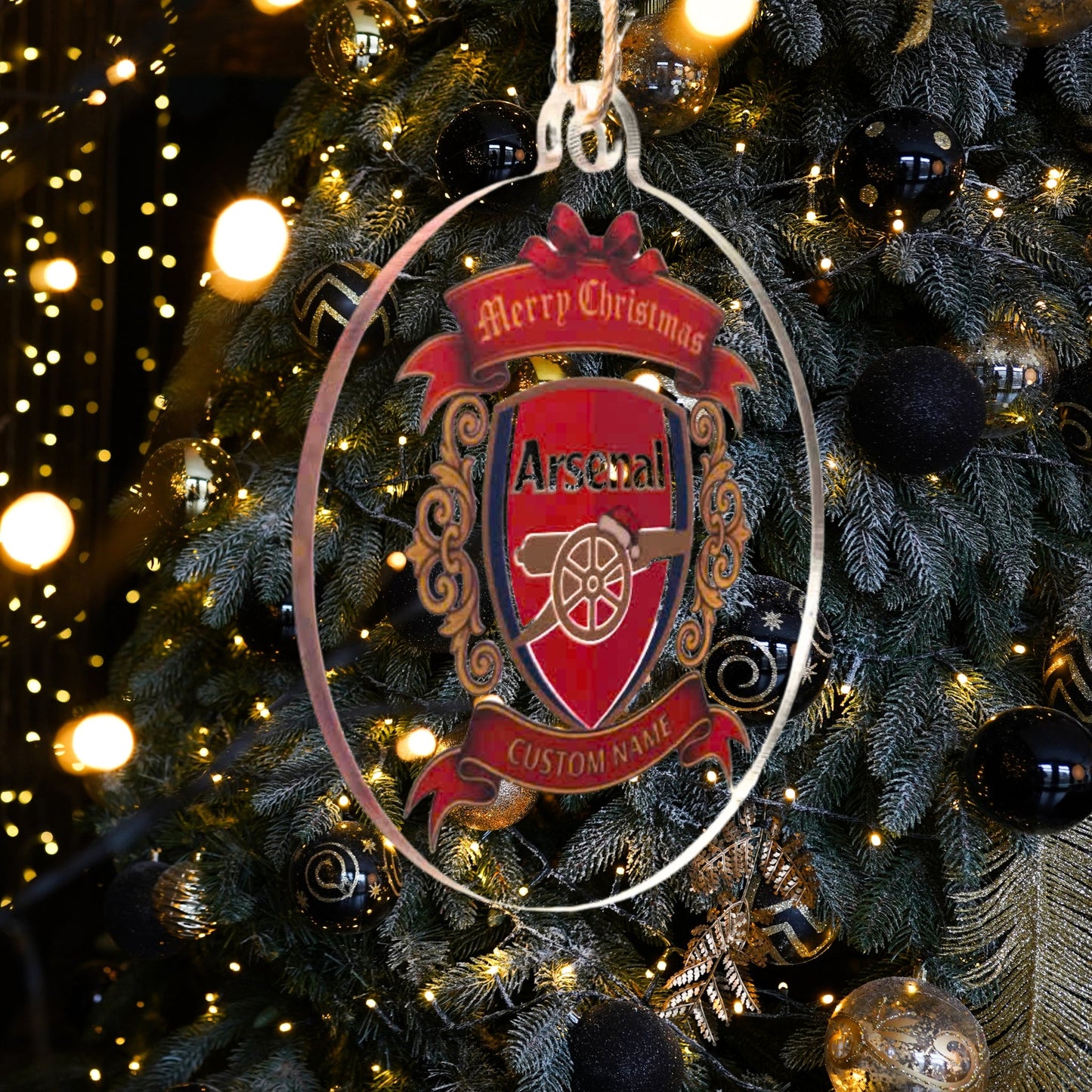 Arsenal FC Crest Christmas Ornament