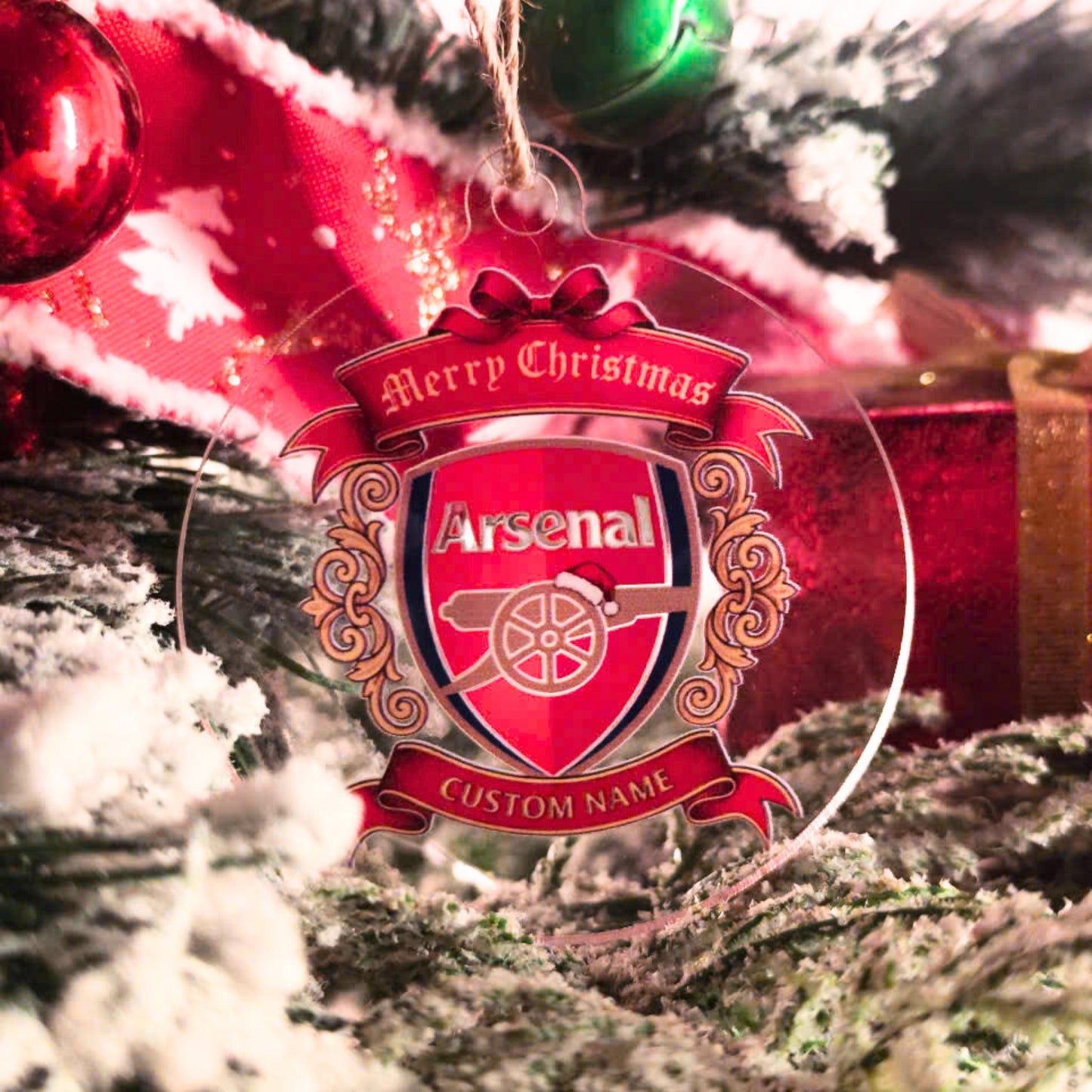 Arsenal FC Crest Christmas Ornament