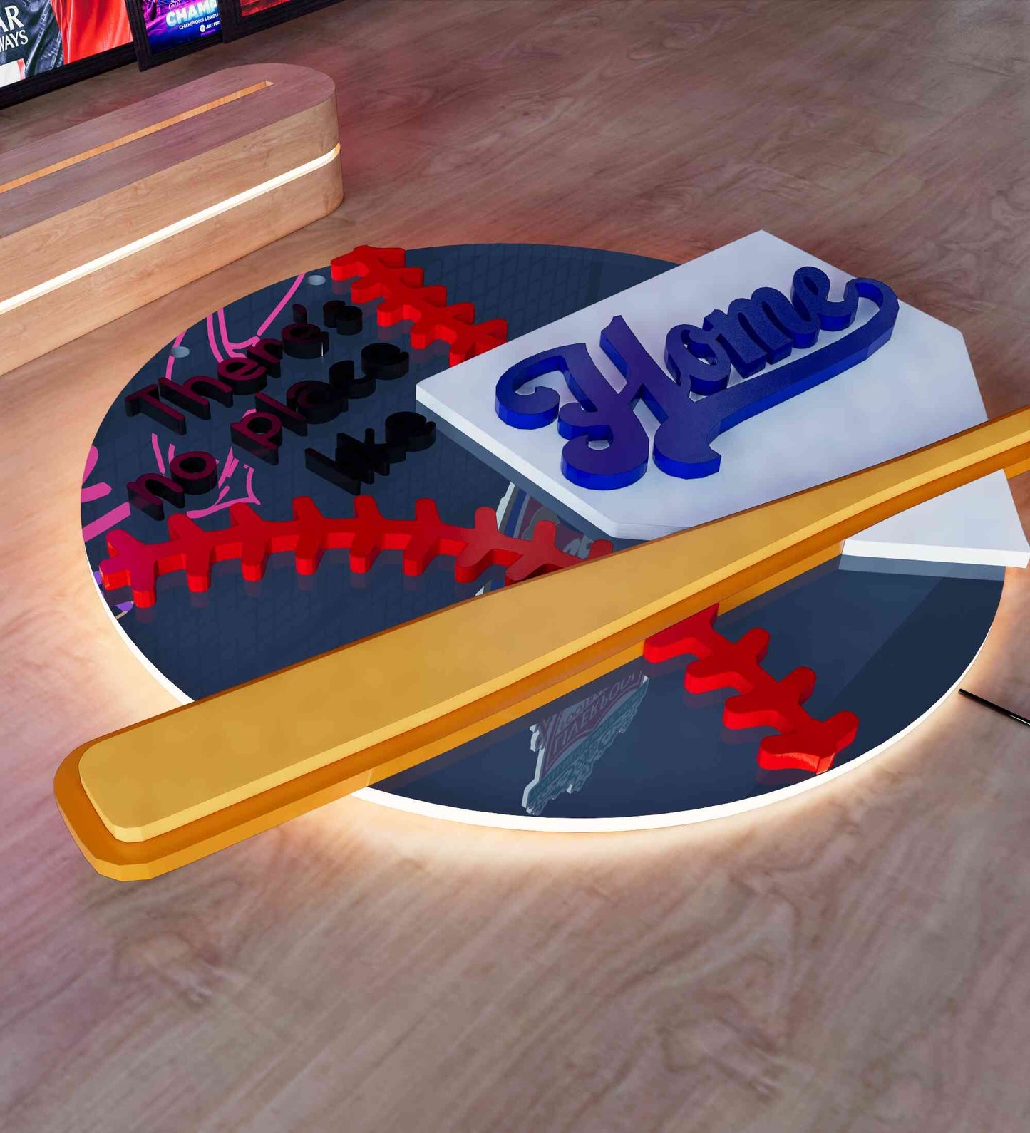 LED Baseball Door Sign 17.7x15 inches