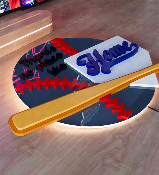 LED Baseball Door Sign 17.7x15 inches