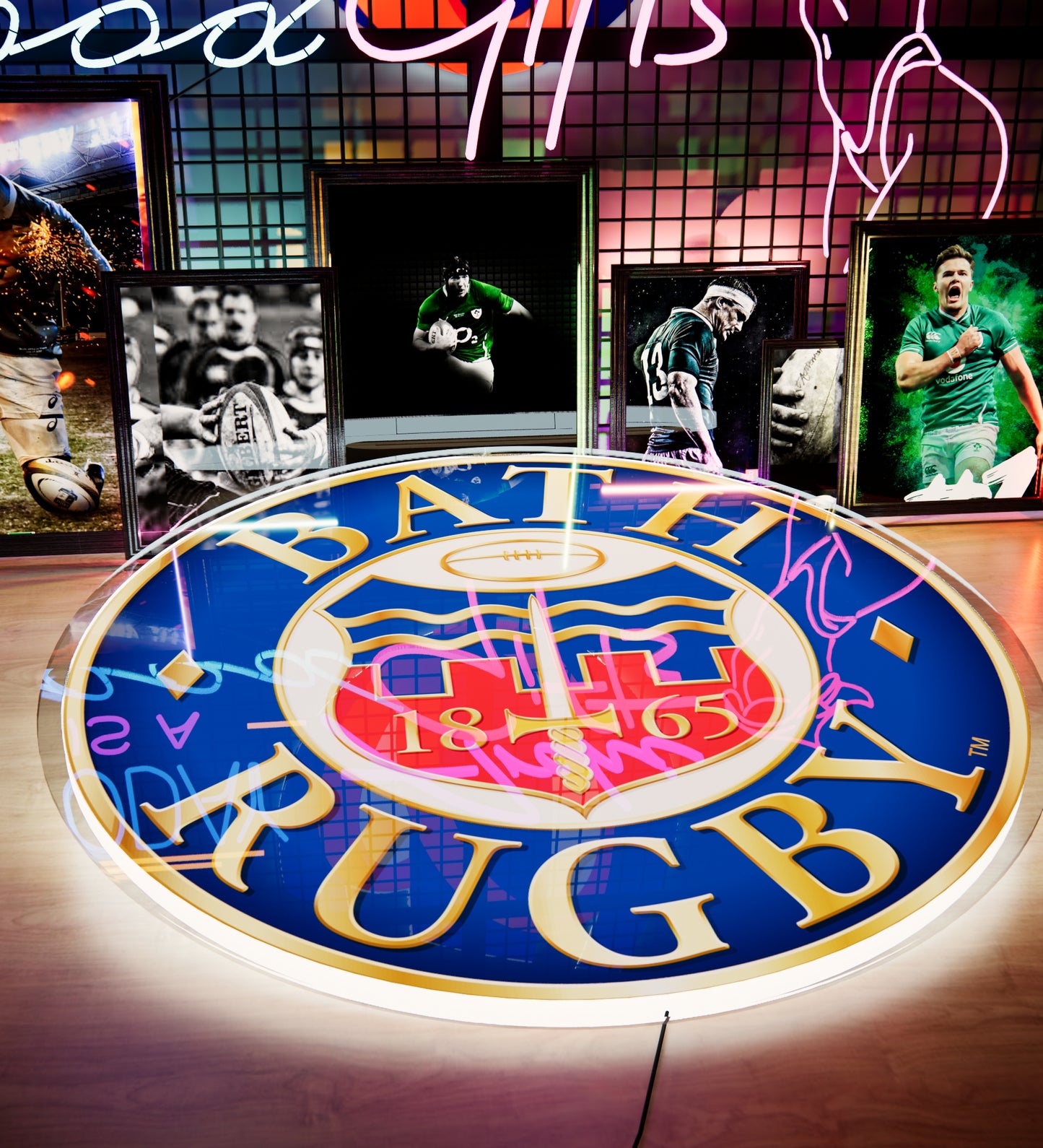 Bath Rugby badge LED Wall light