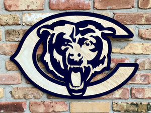 CHICAGO FOOTBALL Logo Wall Art Sign