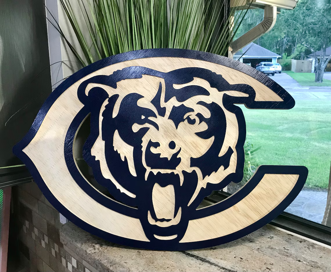 CHICAGO FOOTBALL Logo Wall Art Sign