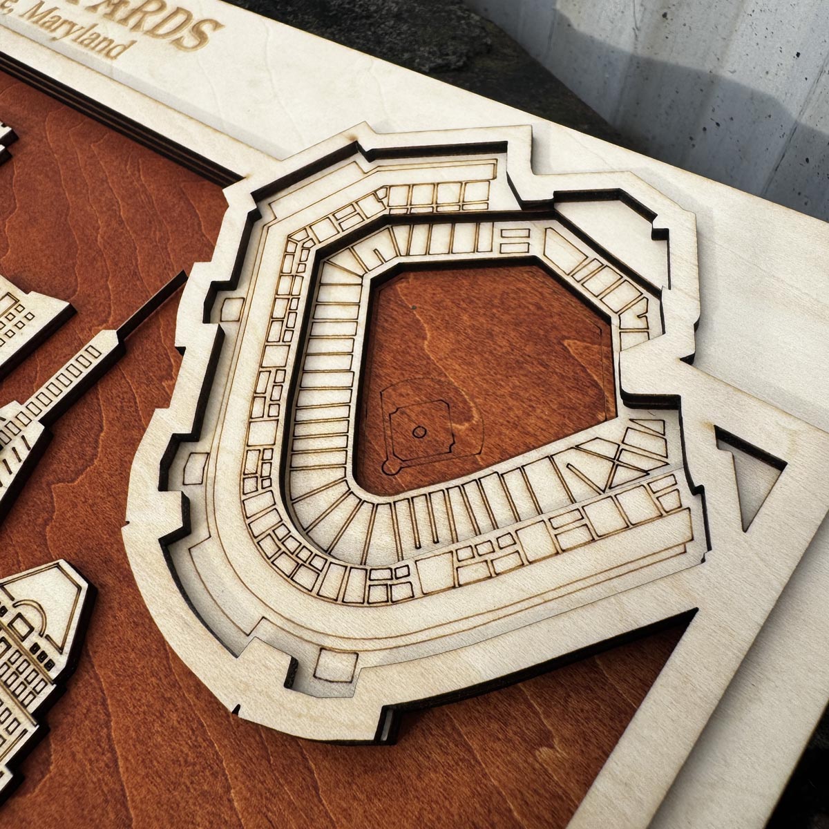 Camden Yards & Baltimore, Maryland Skyline Wood Sign