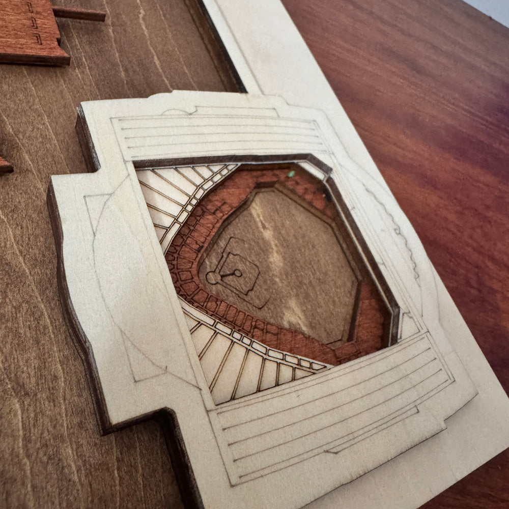 Chase Field & Phoenix, Arizona Skyline Wood Sign
