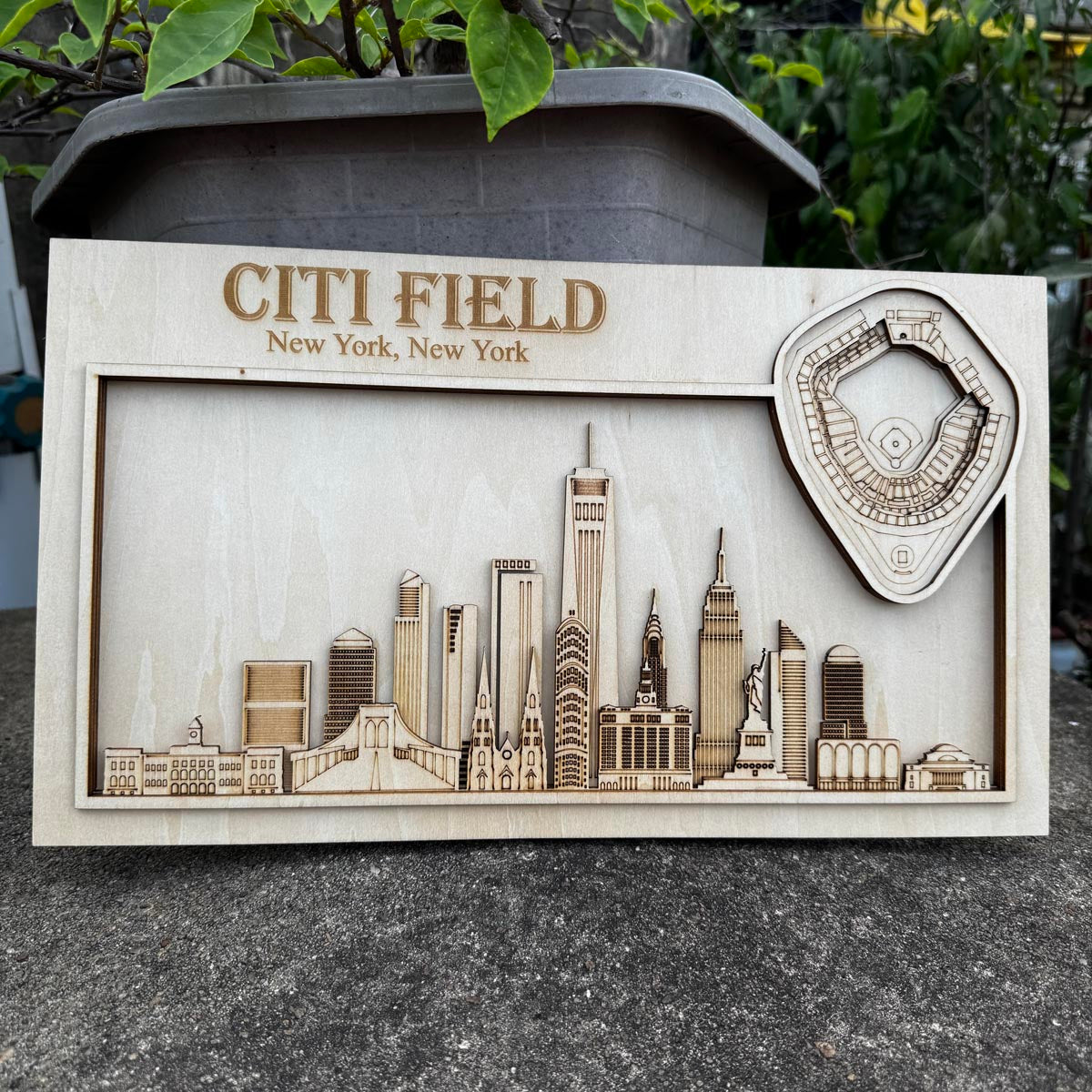 Citi Field & New York Mets, New York Skyline Wood Sign