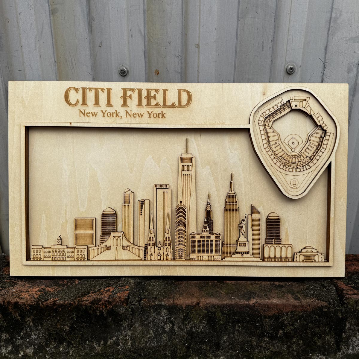 Citi Field & New York Mets, New York Skyline Wood Sign