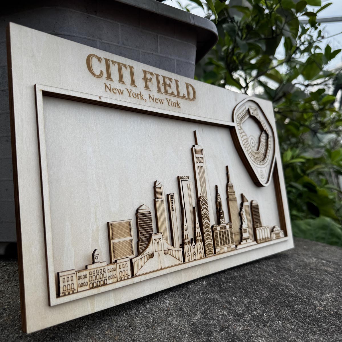 Citi Field & New York Mets, New York Skyline Wood Sign