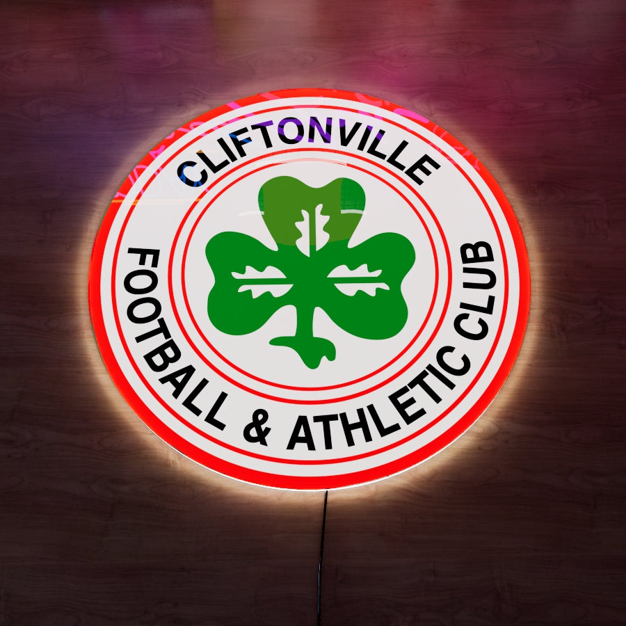 Cliftonville FC Logo LED Wall light