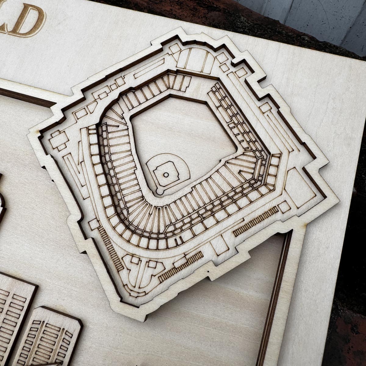 Coors Field & Denver, Colorado Skyline Wood Sign