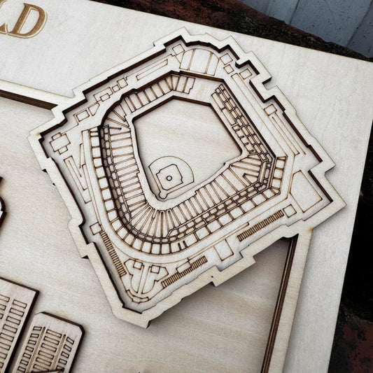 Coors Field & Denver, Colorado Skyline Wood Sign