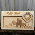 Coors Field & Denver, Colorado Skyline Wood Sign
