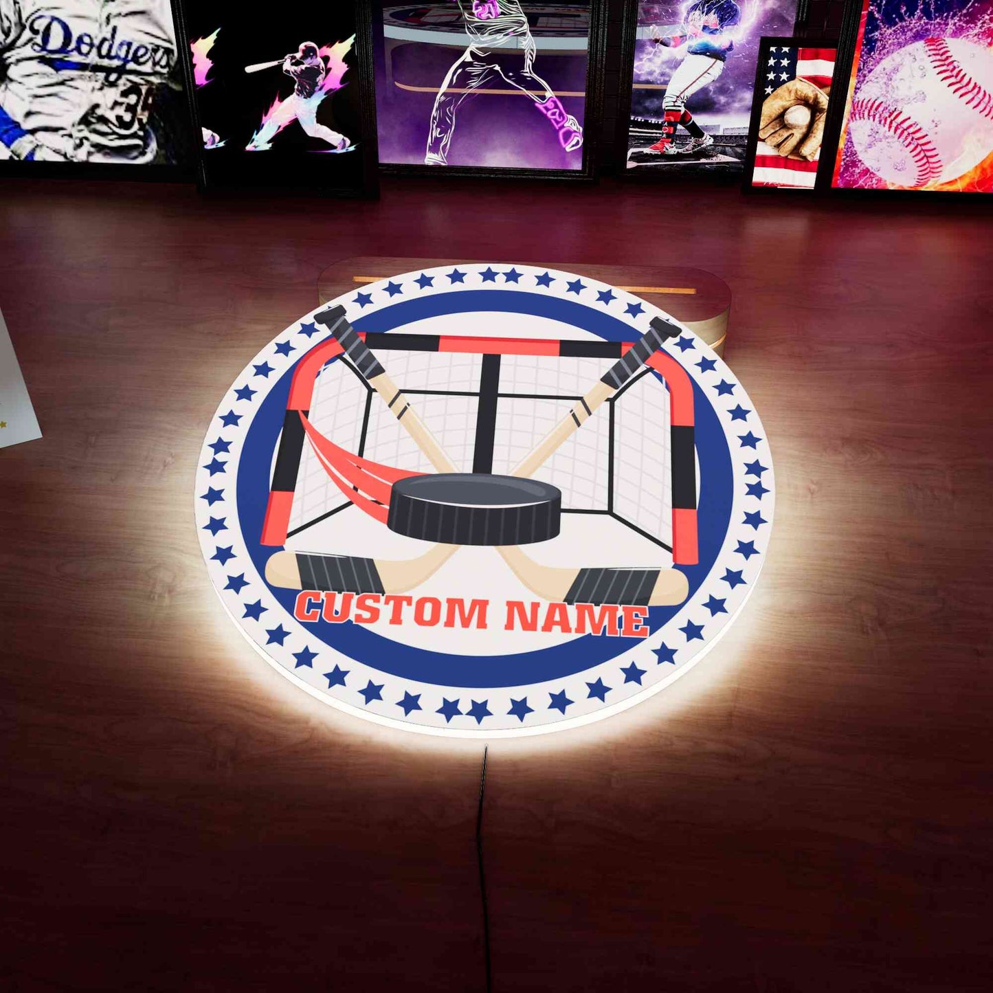 Customized Hockey Ice Sign Wall LED 15 inches