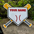 Customized Wooden LED Baseball Sign Featuring Your Name 17.7x15 inches Baseball