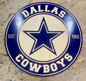 DALLAS FOOTBALL Logo Wall Art Sign Man Cave