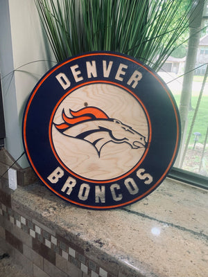 DENVER Football Logo Wall Art Sign football mancave