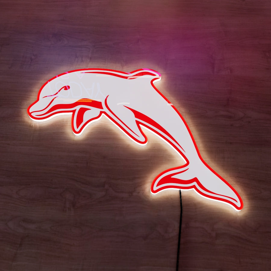 Dolphins Logo LED Wall light