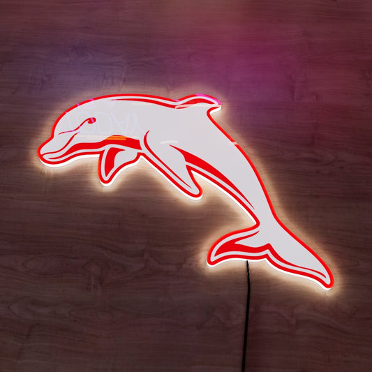 Dolphins Logo LED Wall light