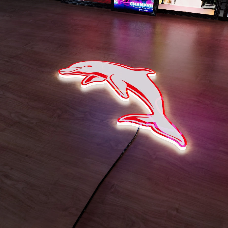 Dolphins Logo LED Wall light