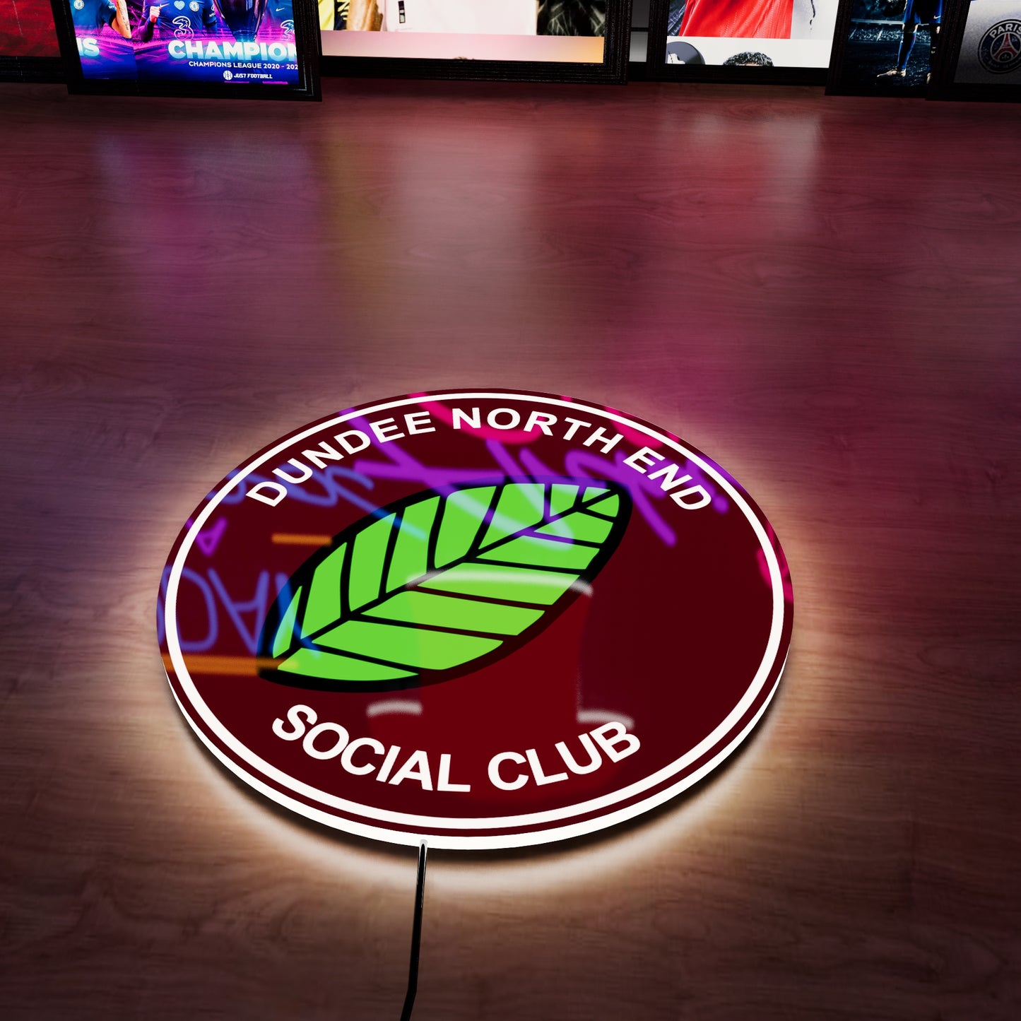 Dundee North End Social Club badge LED Wall light