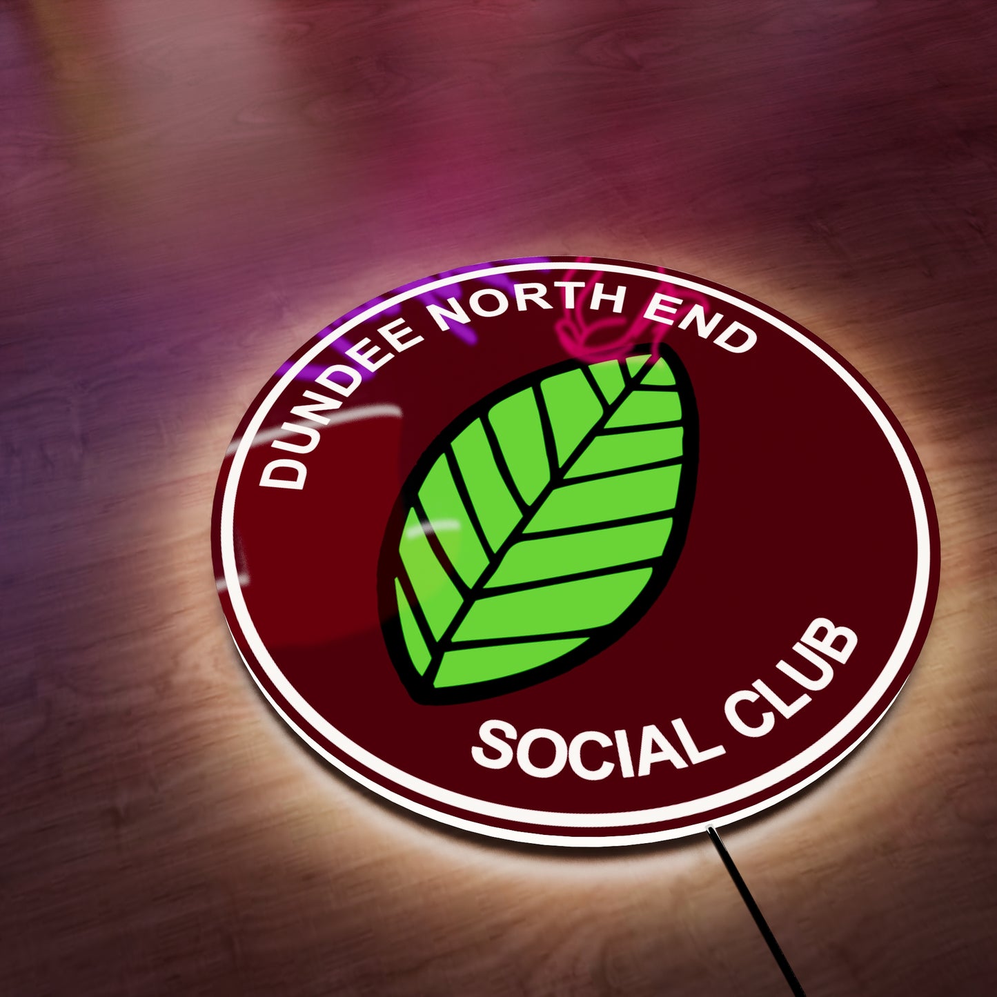 Dundee North End Social Club badge LED Wall light